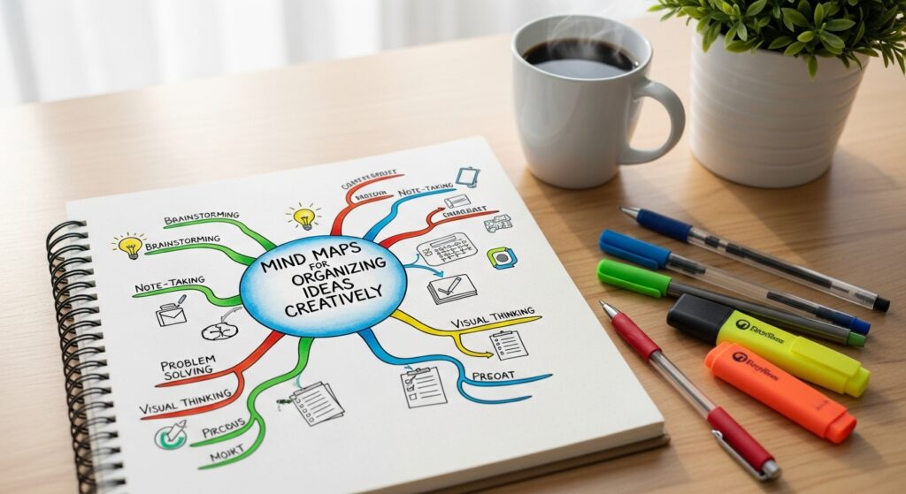 mapas mentais para organizar ideias de forma criativa
